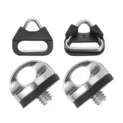 1/4" Camera Neck Strap Screw Holder and Camera Strap Lug Ring, 2 Set, Silver