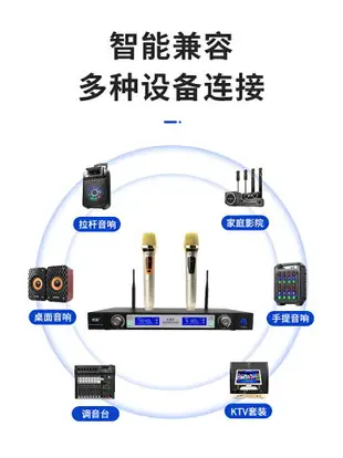 無線話筒一拖二K歌麥克風家用卡拉OK唱歌家庭KTV專用主持會議專業演出舞臺通用