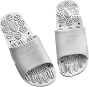 Healeved 1Pair Comfortable Massage Slippers for Relaxation Acupoint Stimulating Bedroom Slipper for Home Hotel Use Unisex Design Grey Color