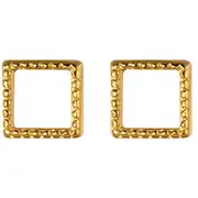 ANYCO Fashion Earrings Square Gold 925 Sterling Silver Minimalist Stud for Women Cute Teen Jewelry