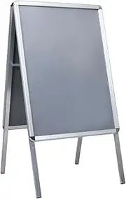 Customer Stopper Poster Stand, A-Frame Design, Double Sides Display Stand, Collapsible and Portable, Retail Displays, Sign Board Decoration, 63.4 x 80 x 118 cm, Aluminium