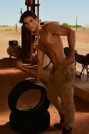 [H183] Handsome Man Cute Male Model Showing Off Body Physique Art Photography