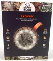 NEW RealTree Edge Explorer Waterproof Bluetooth Wireless Speaker LED Light Float
