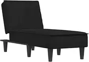 Chaise Longue Black Velvet - Luxurious Lounge Chair for Living Room, Bedroom or Office - Soft & Comfortable Velvet Fabric - Modern Design for Relaxation