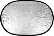 LAPYAPPE Collapsible Reflector Photography Lighting Tool Oval Silver Double Sided Diffuser for Outdoor and Studio Use Essential for Photographers and Enthusiasts