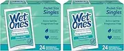 WET ONES Sensitive Skin Hand Wipes, Singles Extra Gentle Fragrance & Alcohol Free 24 ea (Pack of 2) (2 Pack)