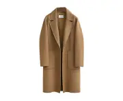 Women's Slouchy Drop Shoulder Middle and Long Coat-Camel color