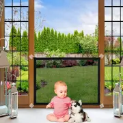 Dog Gates for the House, Mesh Baby Gates for Stairs with Portable Safety Fence