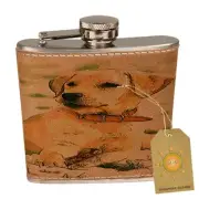 Labrador Retreiver Cute Puppy Leather Pocket Hip Flask