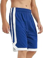 TOPTIE Men's 7" Mesh Basketball Shorts with Pockets, 2-Tone Active Athletic Shorts, Workout Shorts for Adult