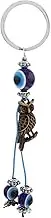 Mobestech Cute Owl Keychain with Blue Eye Beads Animal Pendant Key Holder for Backpack Decorative Bag Charm Key Ring Accessory for Women