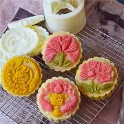 Plastic Mooncake Stamp 4 Different Shapes Mooncake Molds Festival DIY Hand Press