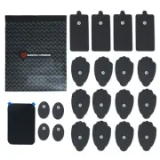 Reusable Electrode Pads for TENS EMS Unit 20 Replacement Pads with Holder, Black