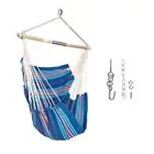 New BLISS Hanging CHAIR HAMMOCK blue red Collapsible/Portable with Bag