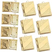 [LIFKOME] 10pcs Copper Book Photo Box Picture Lockets Locket Pendant for Men Book Charms Pendants for Jewelry Making Locket Pendant Charms Locket Charms for Bracelets Bookmark Charms