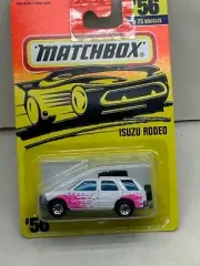 1996 MATCHBOX SUPERFAST #56 WHITE ISUZU RODEO NEW ON CARD