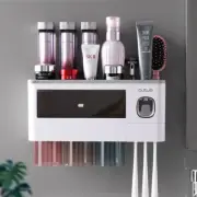 Toothbrush Holder With Magnetic Cups Automatic Toothpaste Dispenser Holder Mount