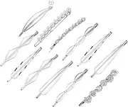 12 Pcs Hair Pins Set,Pearl Hair Clips Geometric Hair Pins Metal Hairpin,Minimalist Hair Styling Jewelry,Wedding Dainty Hair Barrettes Accessories,Bobby Pin for Girl Women