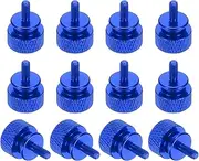 uxcell 12 Pcs M3x7mm Knurled Thumb Screw Computer Case Threaded Hand Tighten Screws Aluminum Alloy for PC Case, Deep Blue