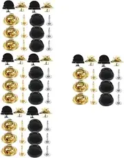 [COHEALI] 200 sets Craft Tie Brooch Insignia Corsage Clasp Accessories Backs for Metal Lapel Badge Pin Ties Fastener Black Tack Replacement Back Gold Enamel Tacks Making Crafts Locking