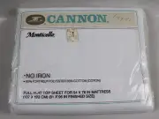 Vintage Cannon Sheet New NOS UNUSED Monticello Full Flat Poly Cotton White