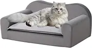AFBKSS&BB Cat Foam Sofa Bed, Small Pet Couch, Puppy Dog Couch with Removeable & Washable Cushion for Small Dogs Cats(Light Grey)