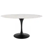 Modway Lippa 60in Oval Artificial Marble Dining Table NoSize Black