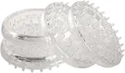 SoftTouch 4680195N Round Spiked Plastic Caster Cups for Short Loop Carpet (3/8" H) - 4 Count (Pack of 1) Clear, 4 inch,