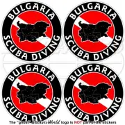 BULGARIA SCUBA DIVING Flag-Bulgarian Map Shape Circular Stickers, Decals 50mm x4