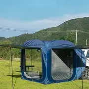 Car Awning Sun Shelter, Portable Waterproof Roof Top Tent Car Canopy - SUV Trunk Tent Car Tail Tent with Big Screen & Extendable Awning