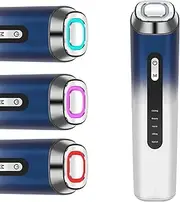 Face-and-Neck-Lifting Device for Tighten& Lift& Clean& Sculpt& Depuff, 5 in 1 Microcurrant-Facial-Device of LED Lights+Massage+Warm, Portable Red-Light-Therapy-Mask Wand for Home,Travel