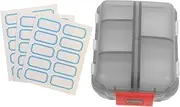 OATIPHO Travel Pill Organizer with Stickers Compartments Small Case for Purse Portable Medication Organizer with Labels Cute Pocket Pill Container for Vitamins and Small Items