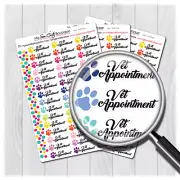 Vet Appointment Planner Stickers for Diary Calendars, Journals and Scrapbooking