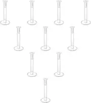 [LAURITAMI] 10pcs Clear Lip Bars Labret Studs Flat Top Retainers 6/8/10/12mm 16G Tragus Helix Cartilage Earrings Piercing Jewellery