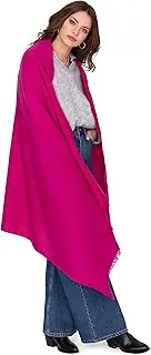 [likemary] Pashmina Scarfs for Women - Pashmina Shawl - Winter Shawl Travel Blanket - Wool Blanket Scarf - Ethical Gifts Women - Kasa Frayed - Fuchsia Pink