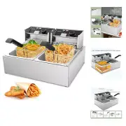 Commercial Deep Fryer - 3400W Electric Deep Fryers with 2x6.35QT Baskets 0.8m...