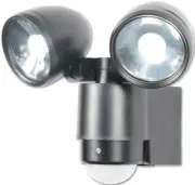 RARAION - Twin LED Floodlight with PIR, 2x 3W, Black