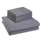 HotelStyle 800 Thread Count Cotton Rich Sateen Bed Sheet Set,Full, Gray, 6 Piece