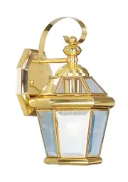 Livex Lighting 2061-02 Georgetown Outdoor Wall Light Polished Brass