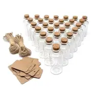 80 Pcs 20ml Transparent Glass Bottles with Cork Stopper for Crafts Favors