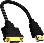 tunghey HDMI to DVI Short Cable 30CM, Bi-Directional DVI-I (24+5) Female to HDMI Male Adapter 1080P DVI to HDMI Converter Compatible with PC, TV, TV Box, PS5, Blue-ray, Switch