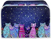 Xoenoiee Colorful Cats Pattern Toaster Covers - 4 Slice Small Appliance Organizer, Bread Maker & Toaster Oven Cover, Washable
