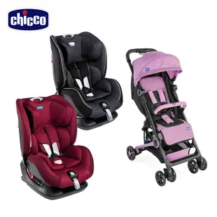 【chicco】Seat up 012 Isofix安全汽座勁黑版+Miinimo2輕量摺疊手推車