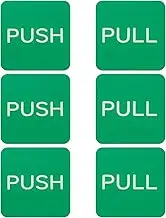uxcell 3Set Push Pull Door Stickers, 3in Push and Pull Signs Plate Acrylic Vertical Self-Adhesive for Doors Glass Window Business Stores, Square, Green