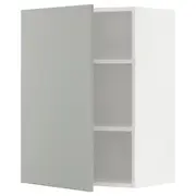 METOD wall cabinet with shelves, white/Havstorp light grey, 60x37x80 cm