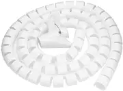Spiral Wrap Tube, Flexible Spiral Tube Cable Organizer Wire Wrap Cord Protector Wire Storage Pipe, Reusable Cable Management Sleeve for TV, PC, Networking, Electronics(White 1.5m*28mm)