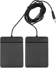 zolyet 3.5mm face Compact Sustain Pedal Universal Dual Pedal for Musical Instruments Portable Roll Up Piano Electronic Keyboard Elctronic Roll Up Drum Black