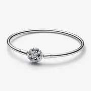 Snowflake Frozen Charm Bangle 925 Sterling Silver Bracelet Bangle Bracelet