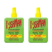 2x Bushman Plus 100ml Personal Insect Bug Repellent Pump Spray Bottle BP100P