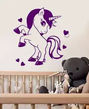 Vinyl Wall Decal Cartoon Pony Unicorn Fairy Tale Nursery Room Stickers (2661ig)